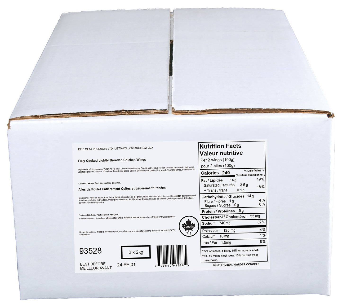 Golden Maple Fully Cooked Lightly Breaded Chicken Wing, 4 kg - image 2