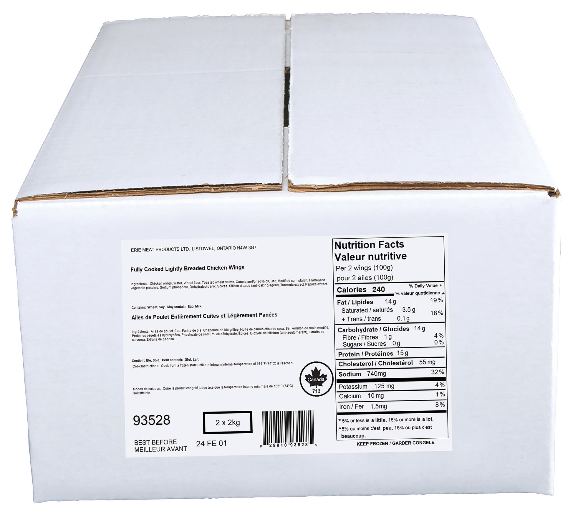 Golden Maple Fully Cooked Lightly Breaded Chicken Wing, 4 kg - image 2