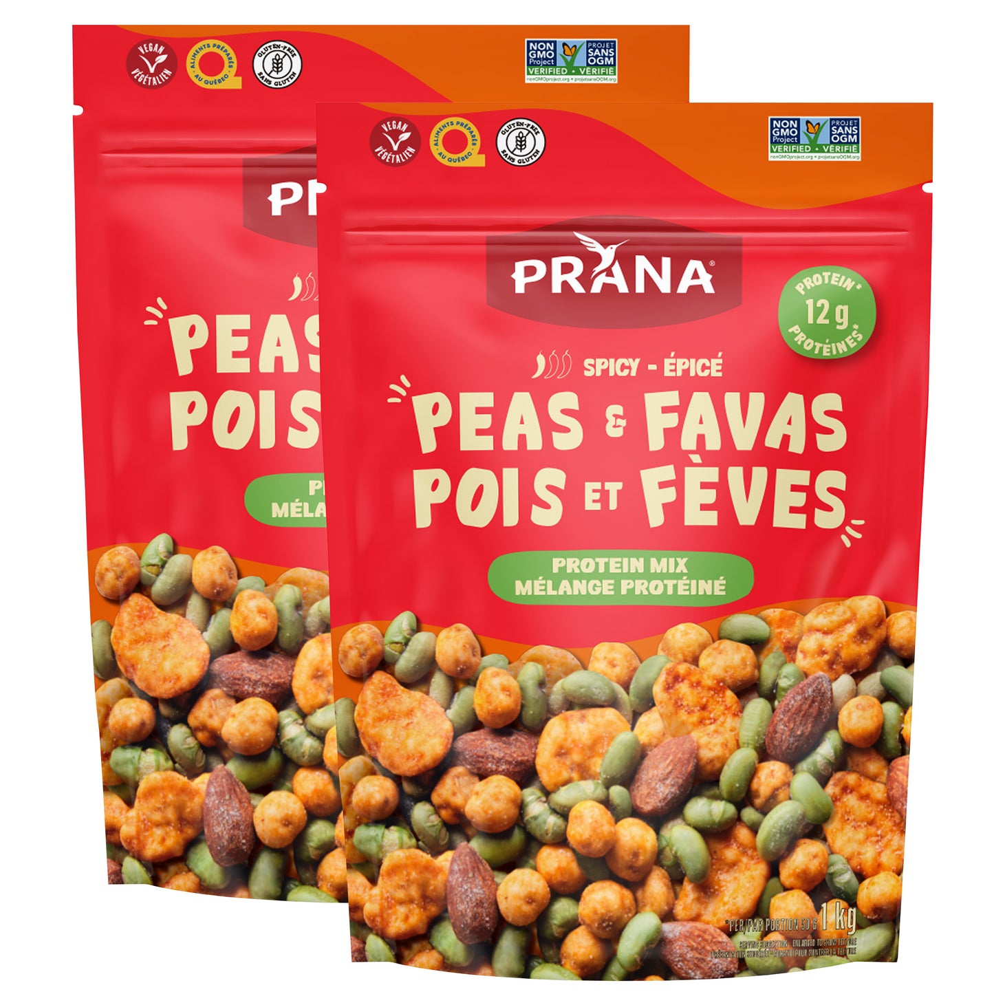 Prana Spicy Peas and Favas Snack, 2 × 1 kg - image 1