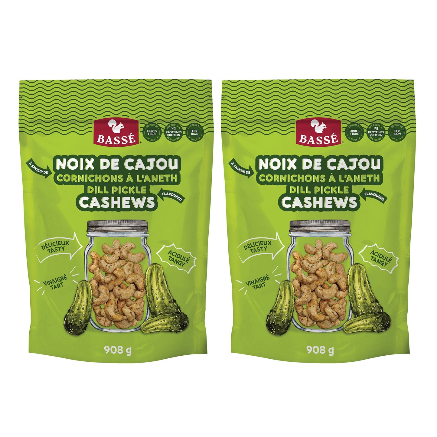 Bassé Dill Pickle Flavoured Cashews, 2 × 908 g - image 1