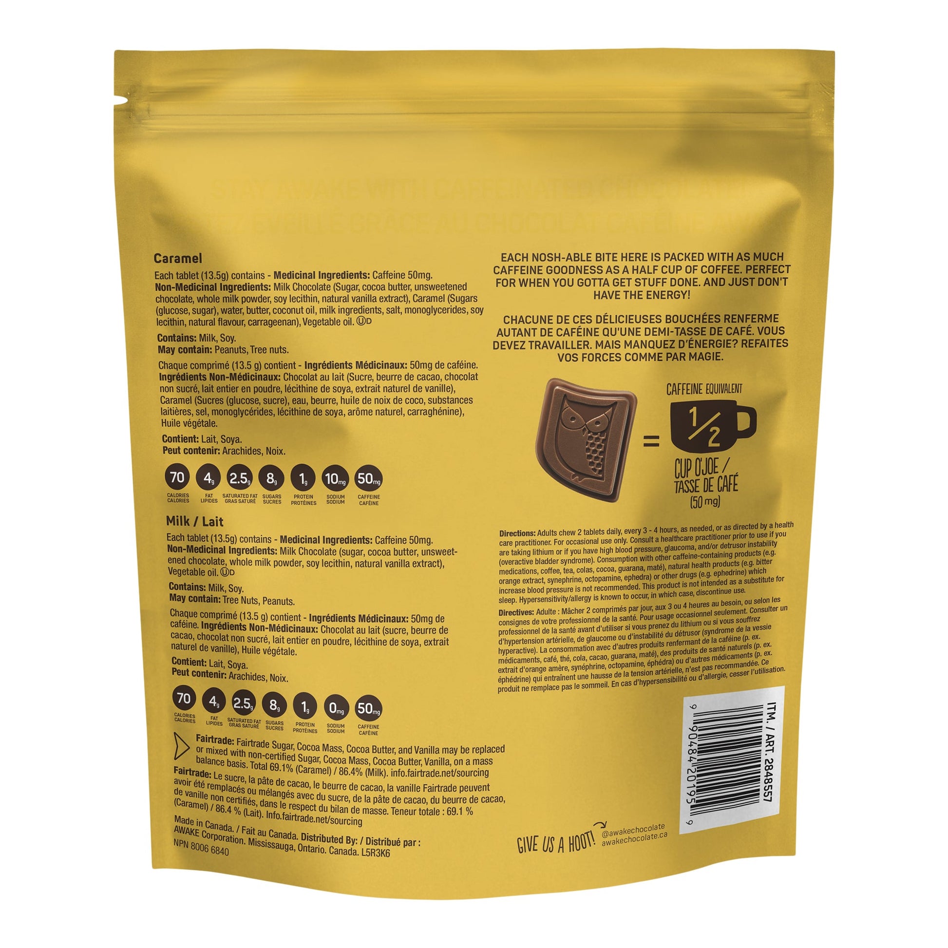 Awake Caffeinated Chocolate, 32 x 13.5 g — gallery image 2