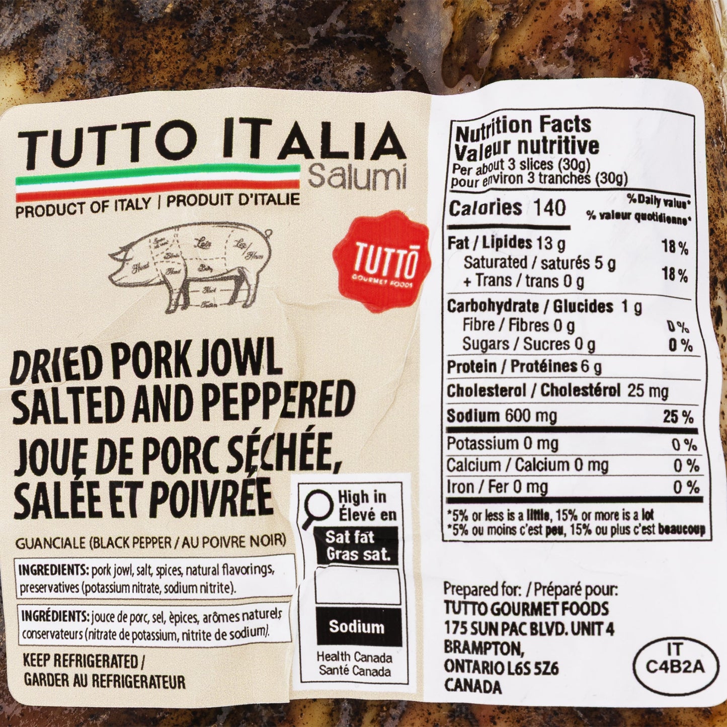 Tutto Guanciale Al Pepe, 1.5 kg avg catch weight* - image 2
