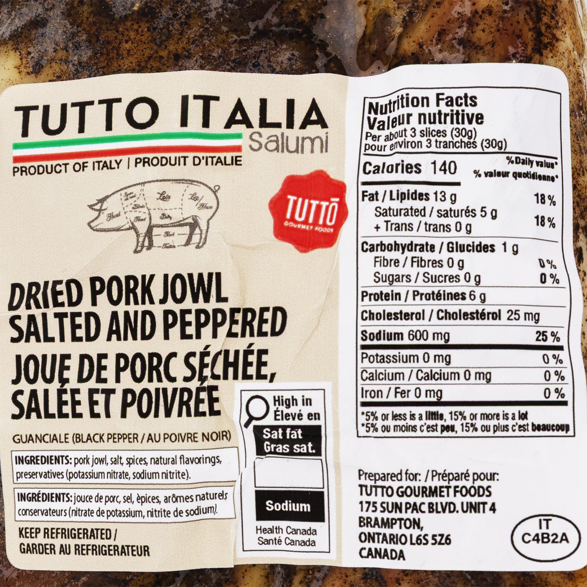 Tutto Guanciale Al Pepe, 1.5 kg avg catch weight* - image 2