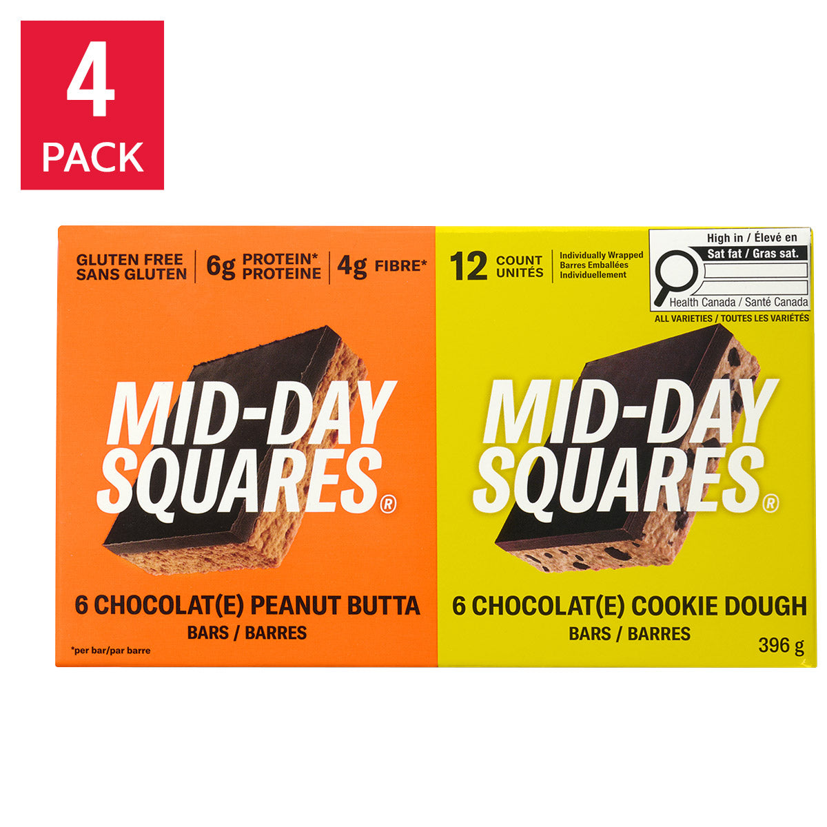 Mid-Day Squares Peanut Butta & Cookie Dough  Bar Variety Pack, 48 × 33 g - image 1