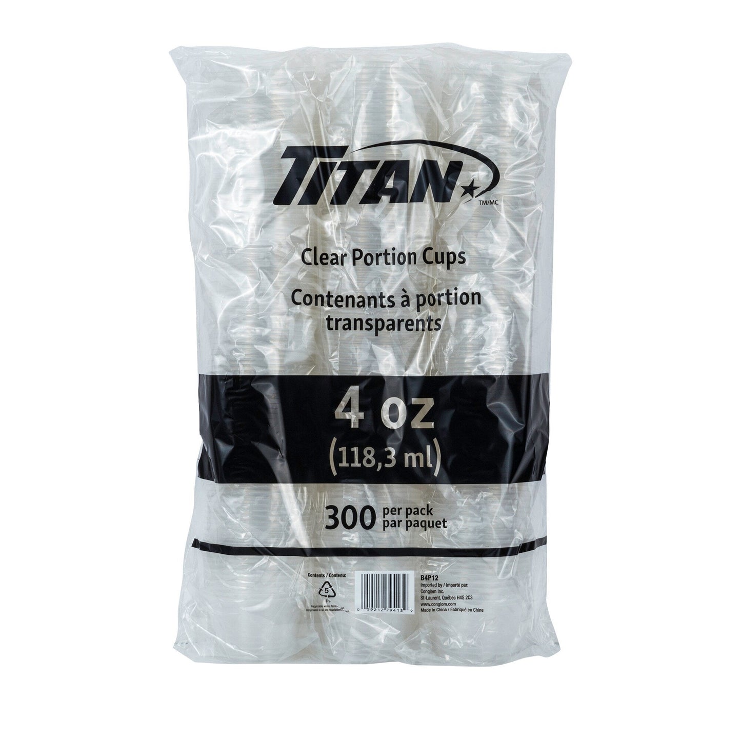 Titan Clear Plastic 4-oz Portion Cups, 4 packs of 300 - image 2