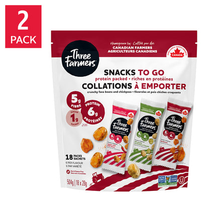 Three Farmers Chickpeas & Fava Beans Snack Packs, 36 × 28 g - image 1