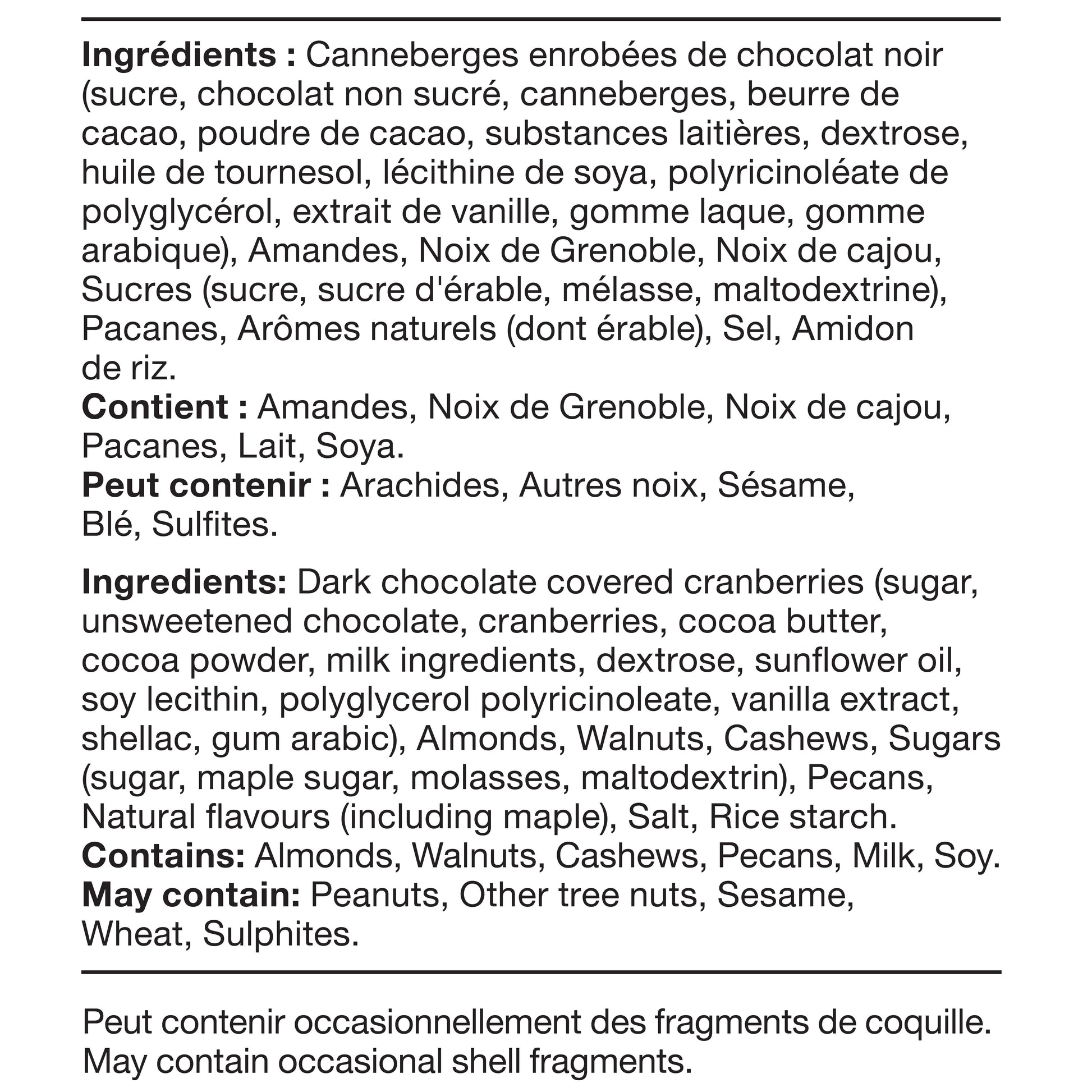 Bassé – Maple Nut Mix with Dark Chocolate Dried Cranberries, 800 g - image 3