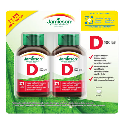Jamieson Vitamin D3 1,000 IU, 2 packs of 375 tablets - image 5