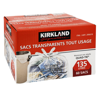 Kirkland Signature Quad-tie Clear Multi-purpose Bags, Pack of 60 - image 2