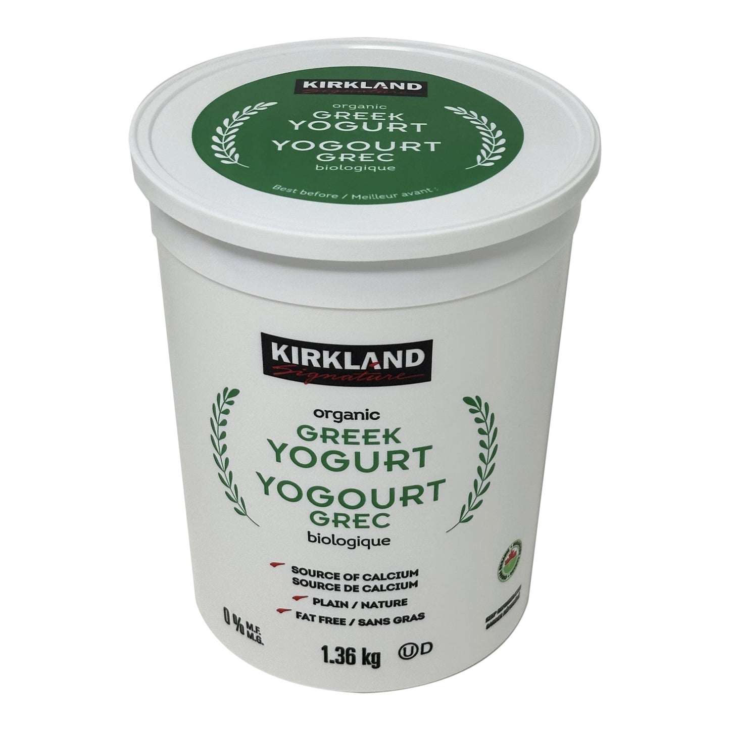 Kirkland Signarture Organic Greek Yogurt 0%, 1.36 kg - image 1