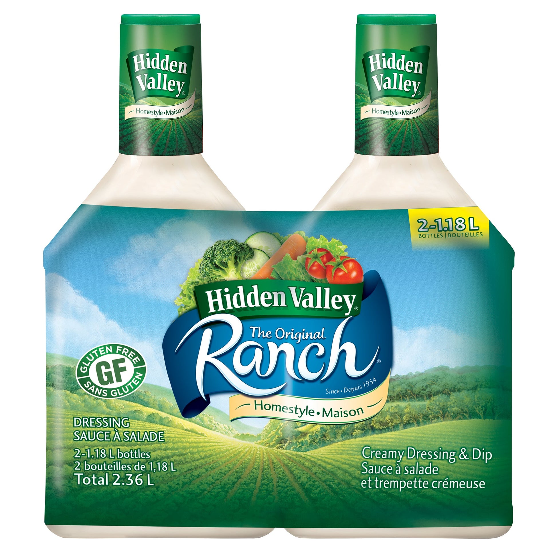 Hidden Valley The Original Ranch Homestyle Salad Dressing and Dip, 2 x 1.18 L - image 2
