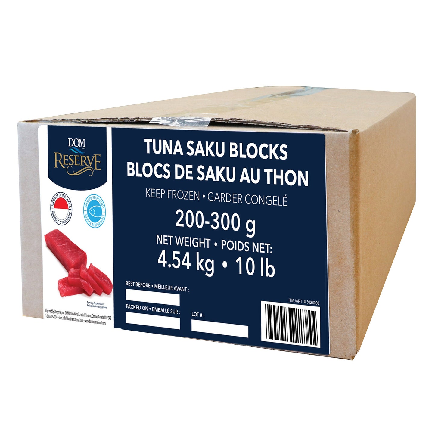 Dom International Tuna Saku Blocks, 4.54 kg - image 1
