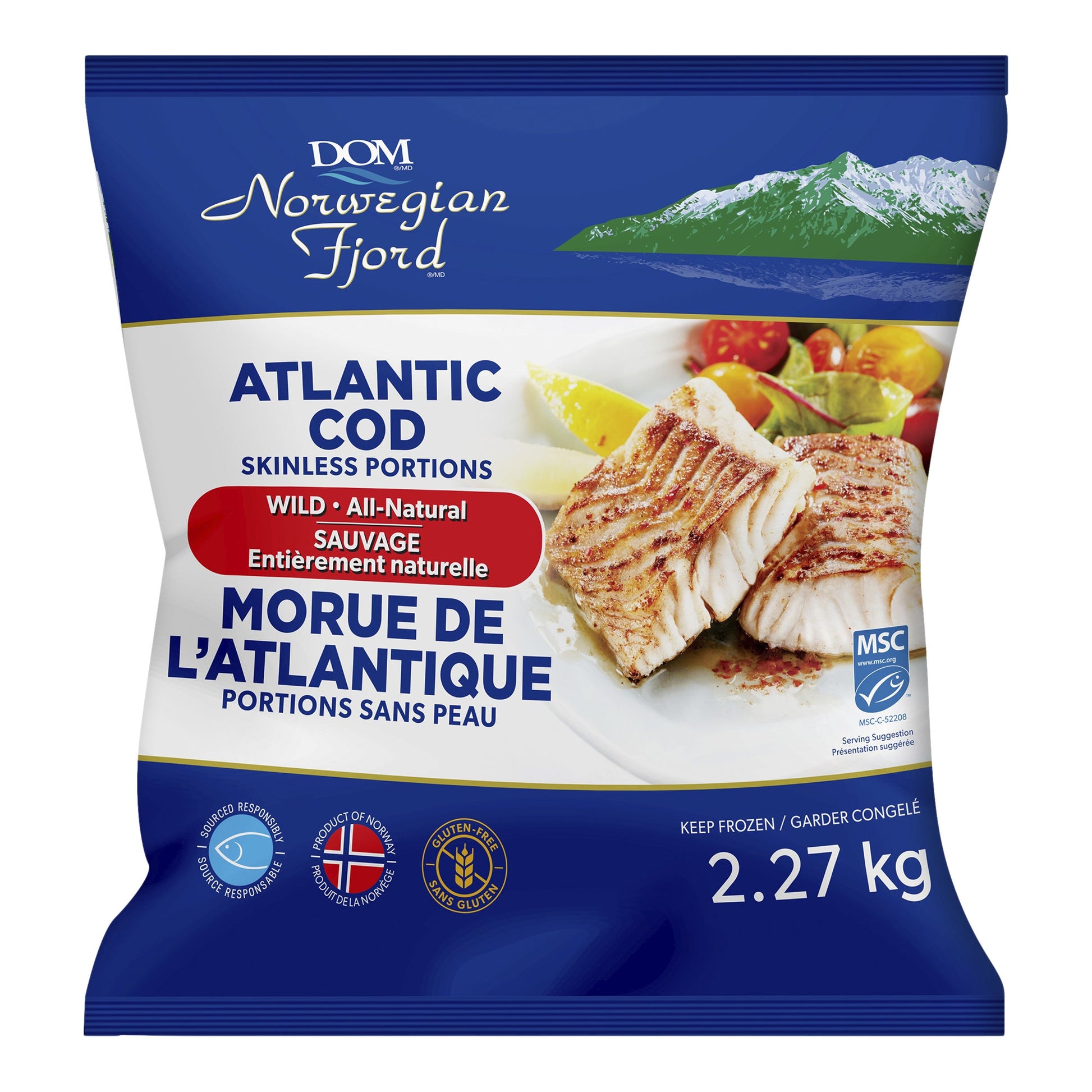 Norwegian Fjord Frozen Cod Portions, 2.27 kg - image 1