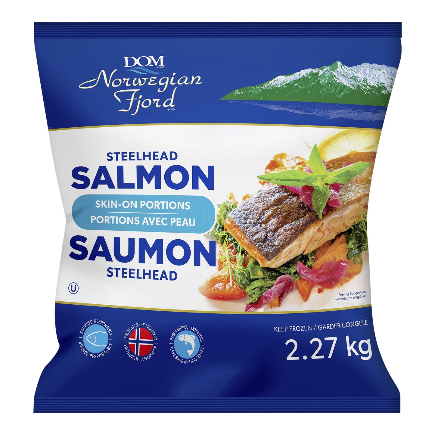 Dom Norwegian Fjord Frozen Steelhead Salmon Skin-on, 2.27 kg - image 1