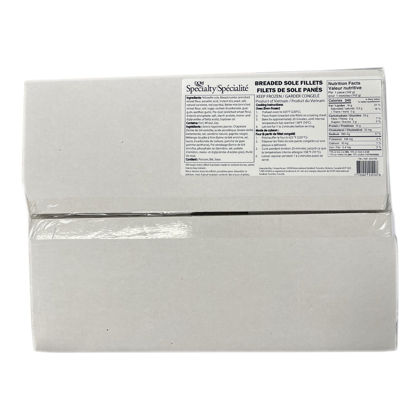 Dom Specialty Breaded Sole Fillets, 4.54kg - image 3