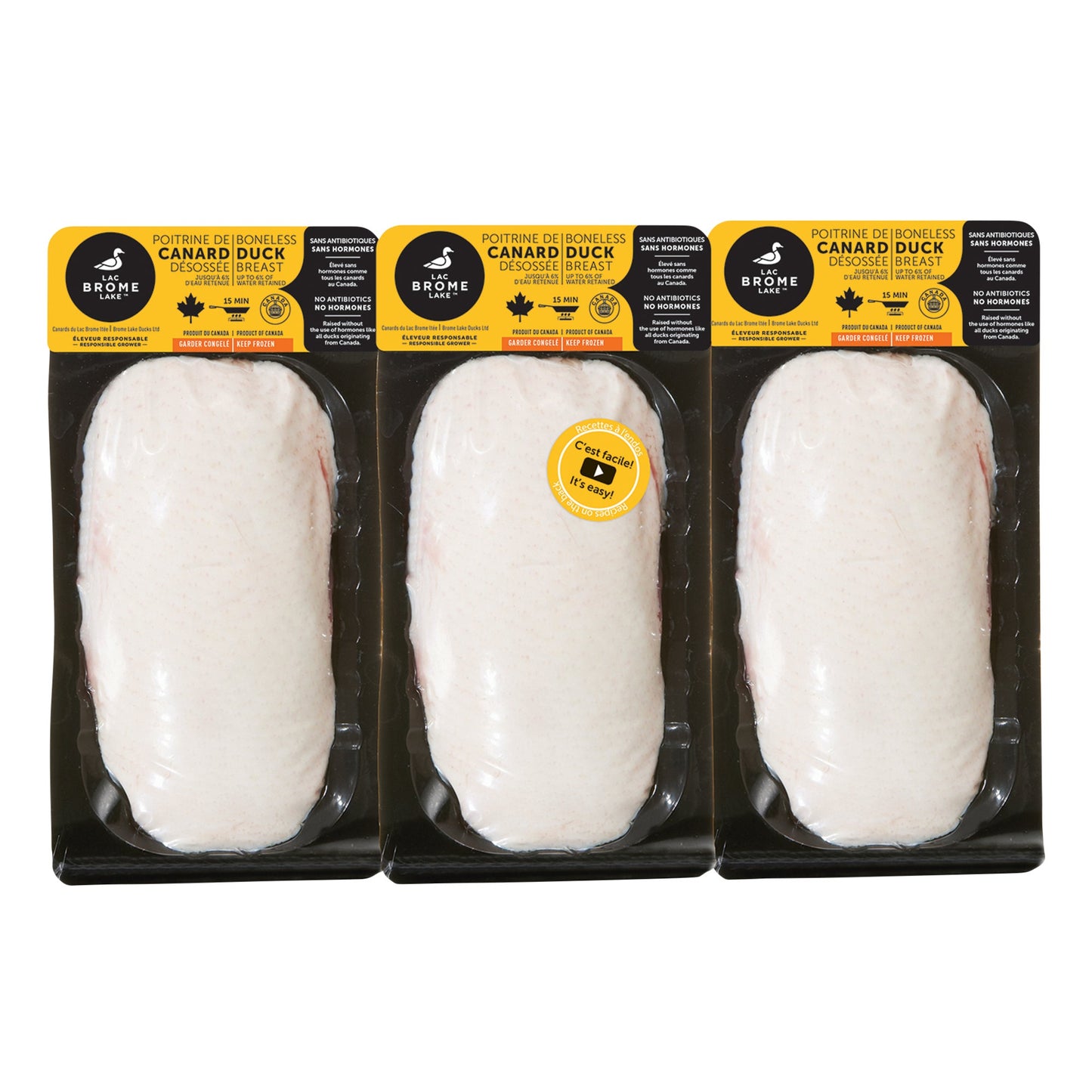 Brome Lake Frozen Boneless Duck Breast, 3 x 225 g - image 1