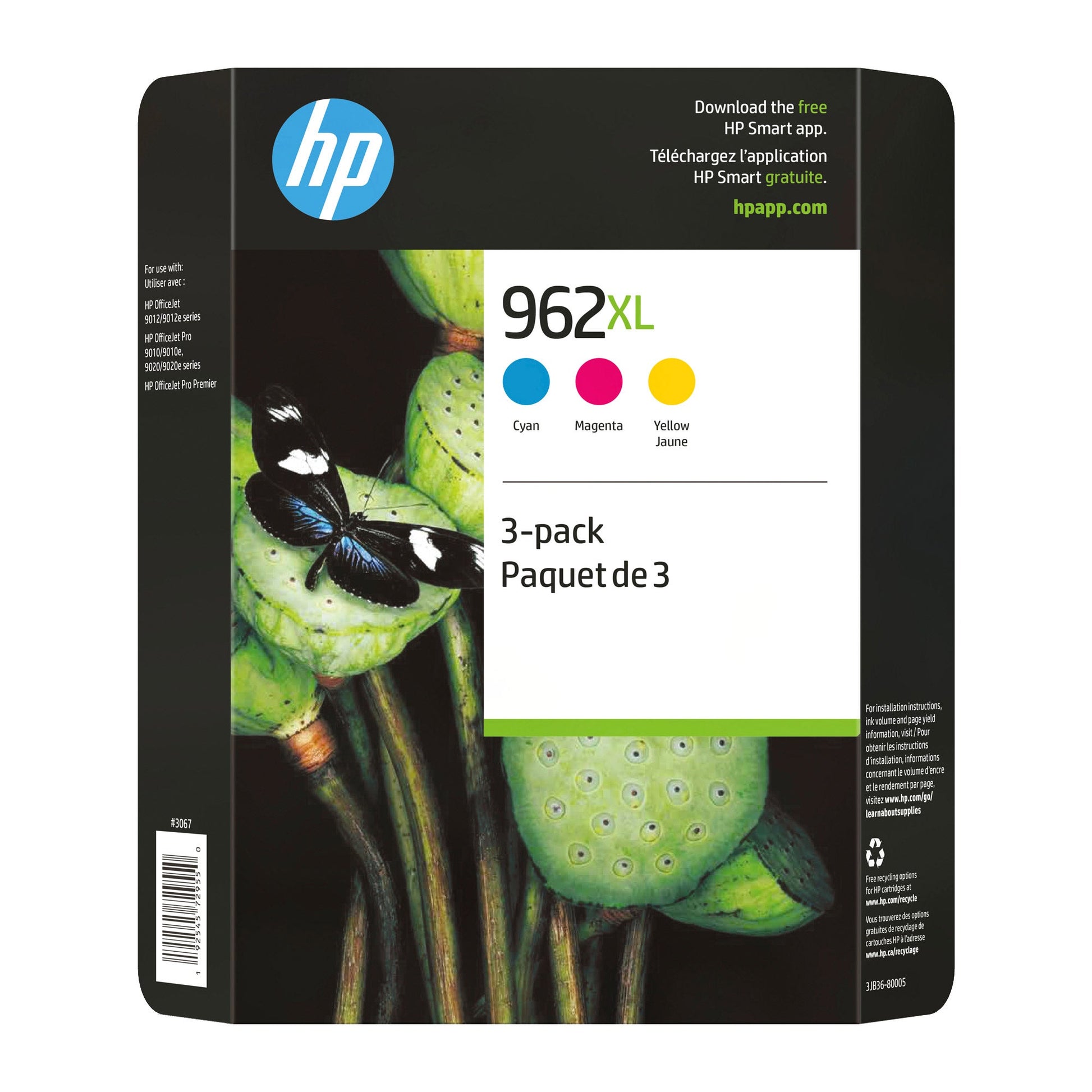 HP 962XL Cyan, Magenta and Yellow High Yield Original Ink Cartridges (3JB36BN) Combo-pack - image 2