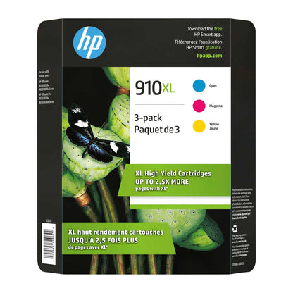 HP 910XL Cyan, Magenta and Yellow High Yield Original Ink Cartridges (3YM86BN) Combo-pack - image 1