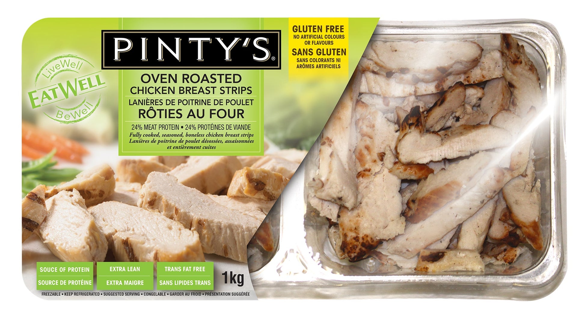 Pinty’s Oven Roasted Chicken Breast Strips, 1 kg - image 1