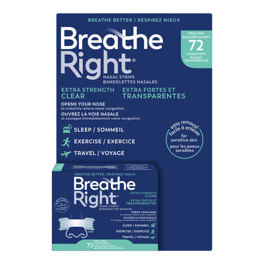 Breathe Right Extra Strength Clear, 72 strips - image 1