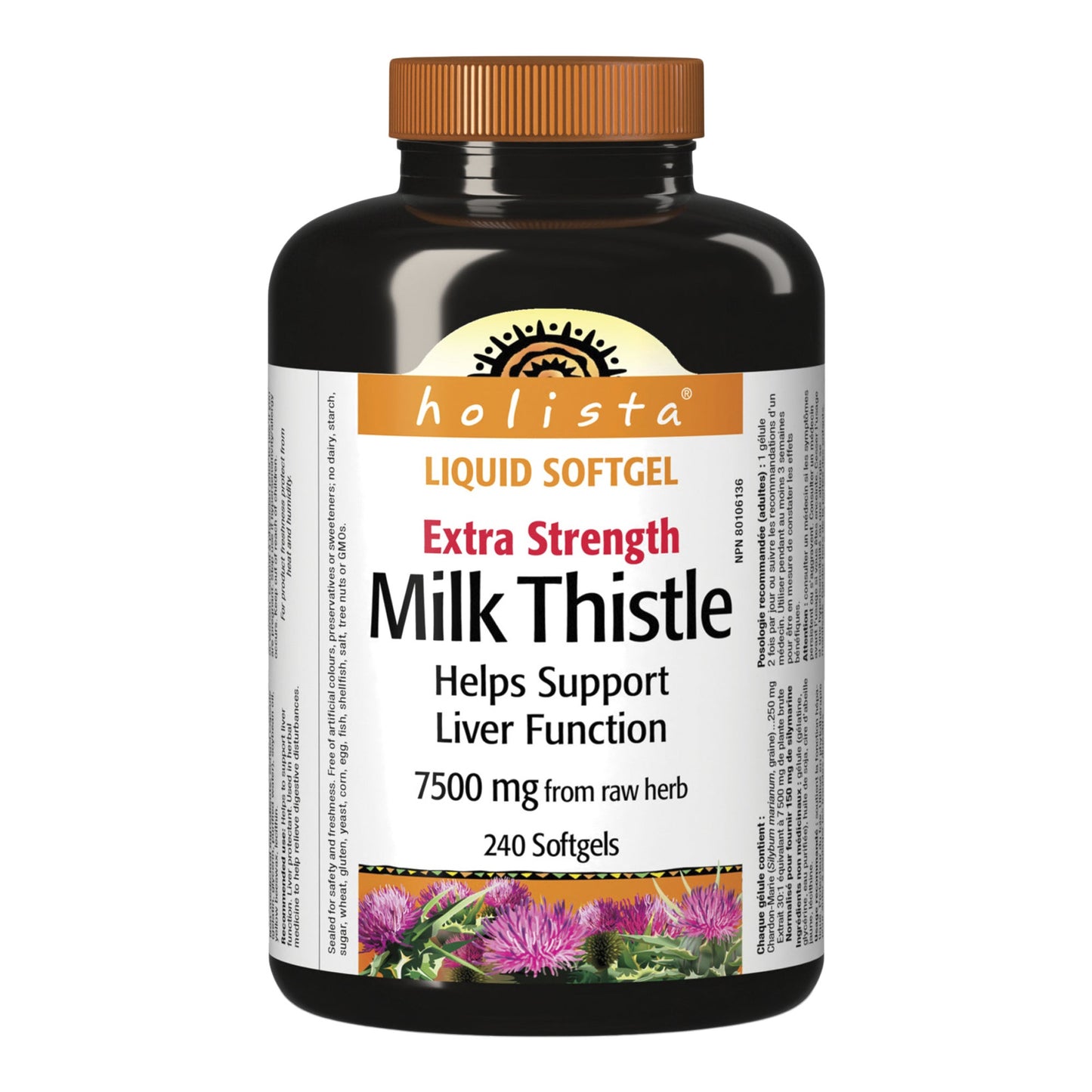 Holista Extra Strength Milk Thistle 250 mg - 240 softgels - image 1