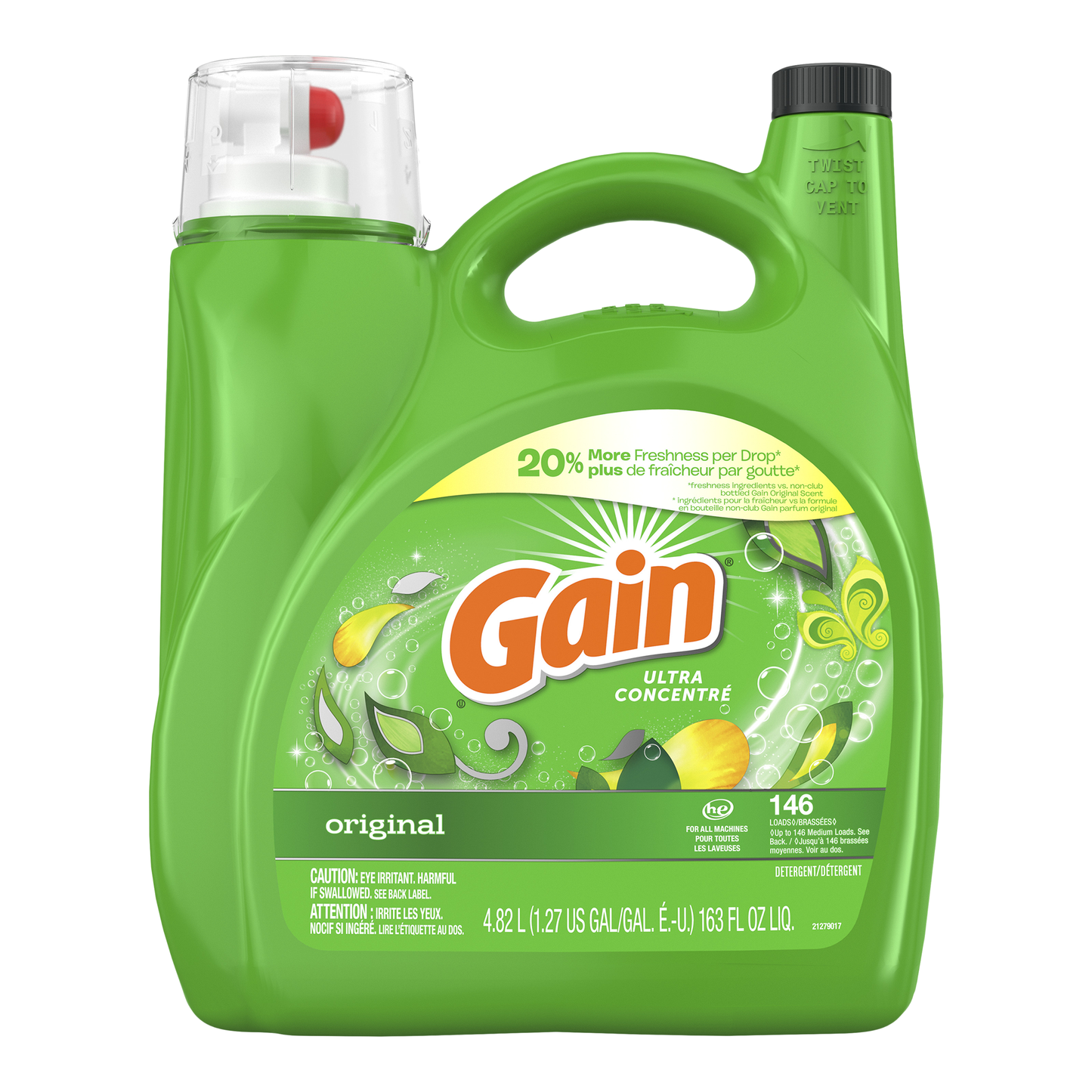 Gain Liquid Detergent HE 4.82 L - image 1