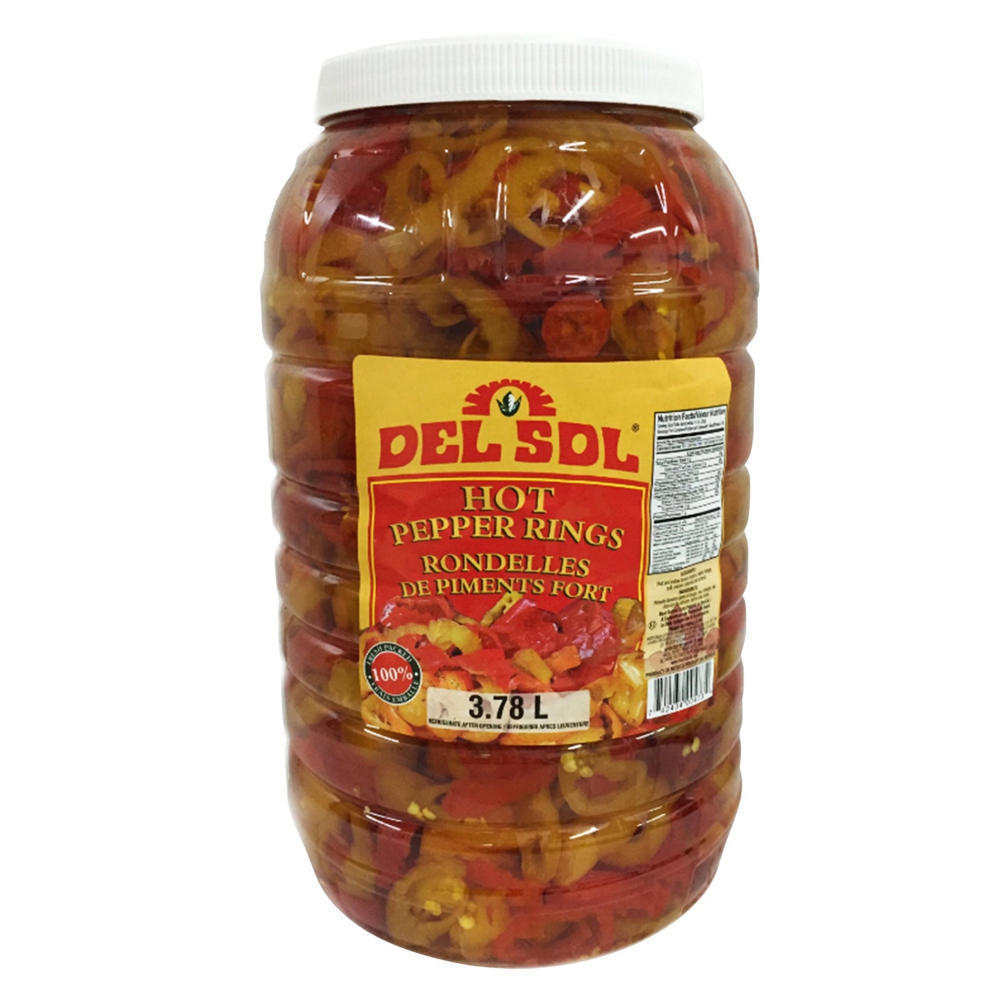 Del Sol Hot Pepper Rings, 3.78 L - image 1