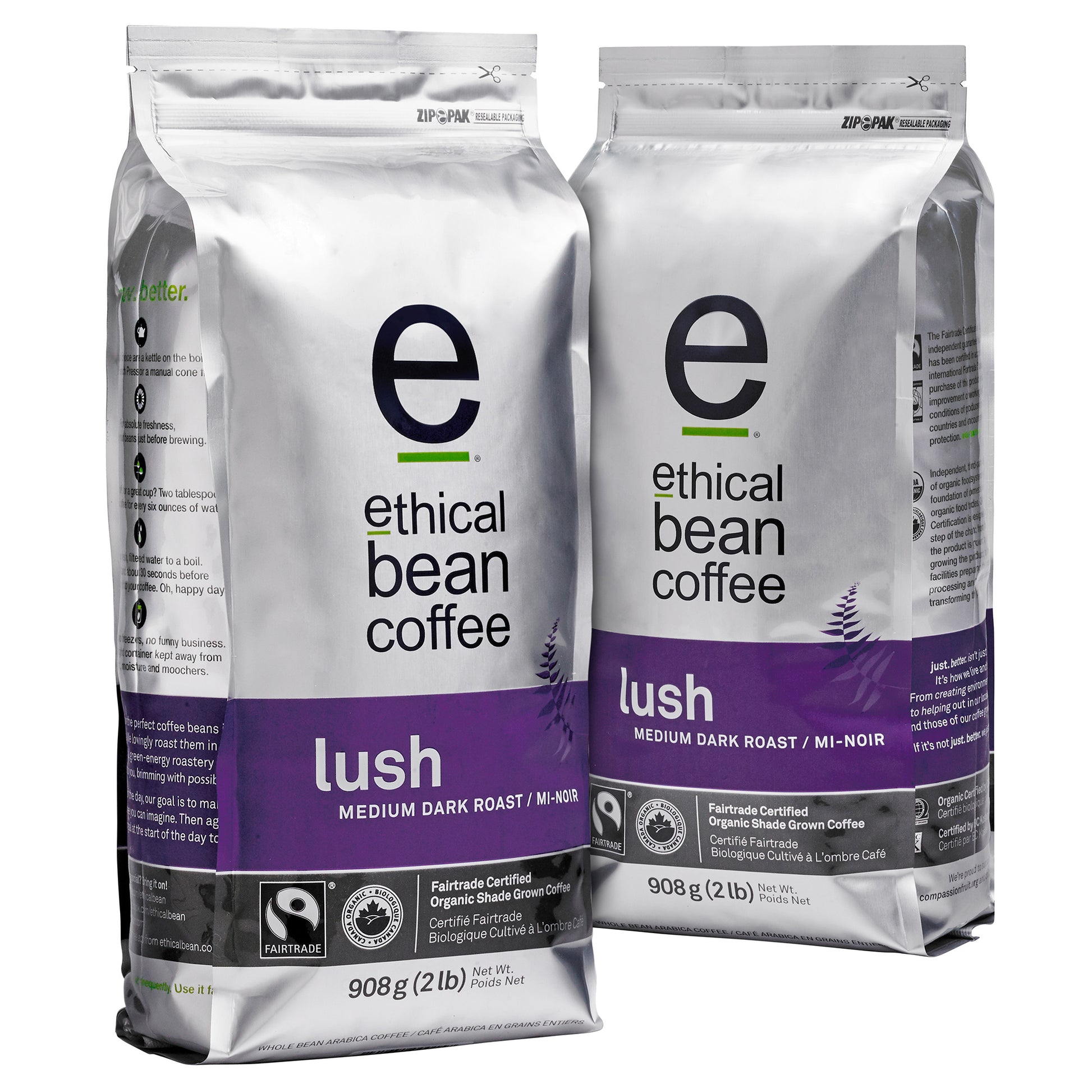 Ethical Bean Coffee Lush Medium Dark Roast Whole Bean Coffee, 2 x 907 g - image 2