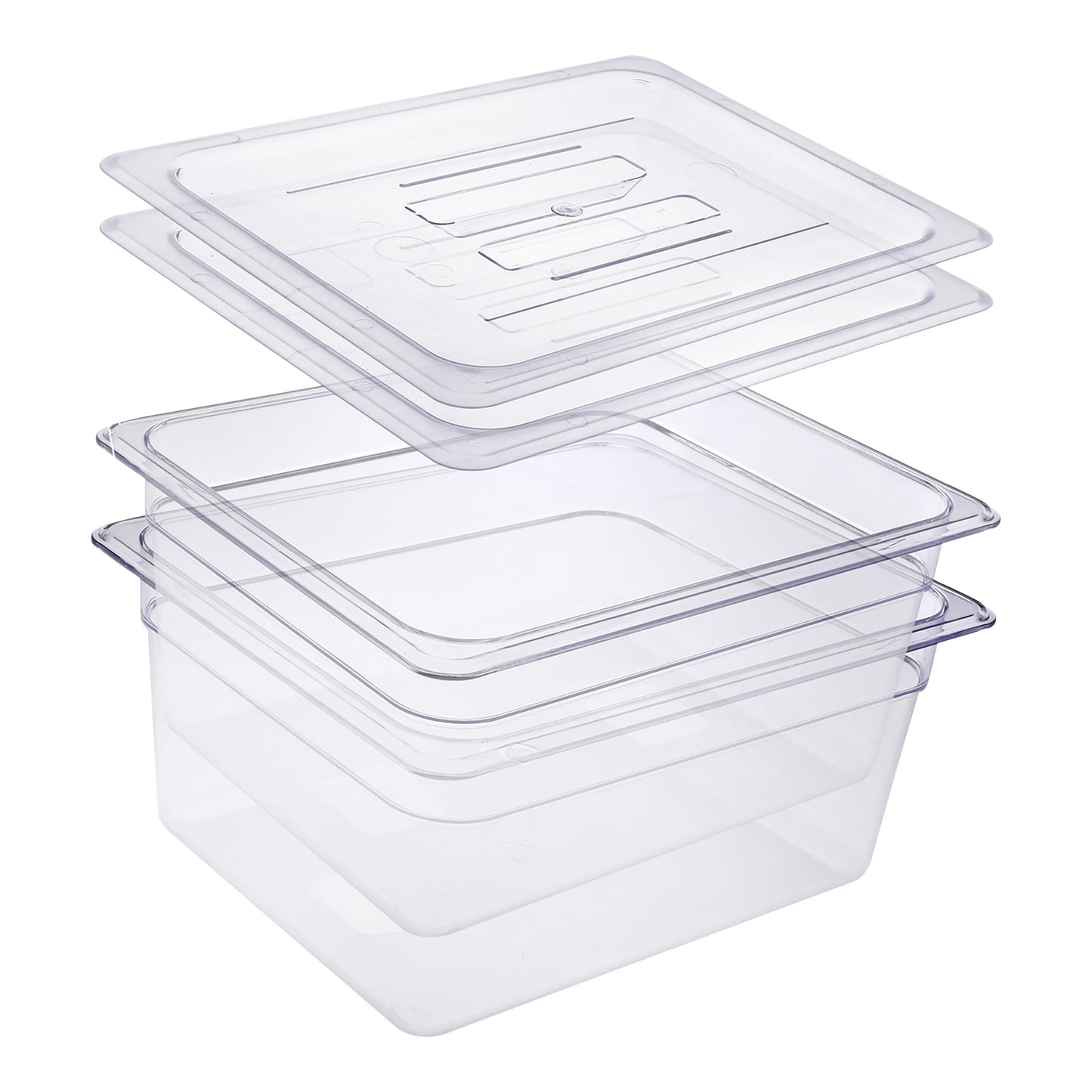 Sagetra Half-size x 15.2 cm (6 in) Deep Polycarbonate Food Pan with Lid, Pack of 2 - image 1