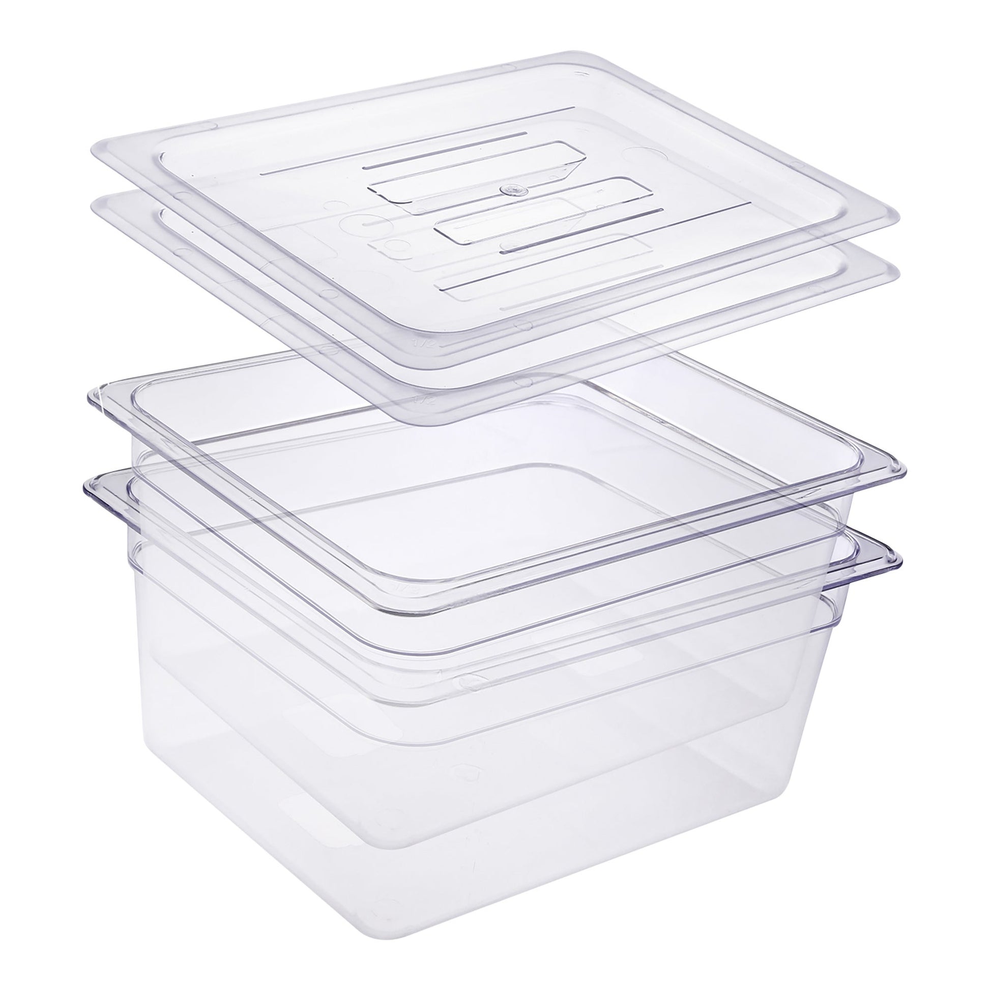 Sagetra Half-size x 15.2 cm (6 in) Deep Polycarbonate Food Pan with Lid, Pack of 2 - image 1
