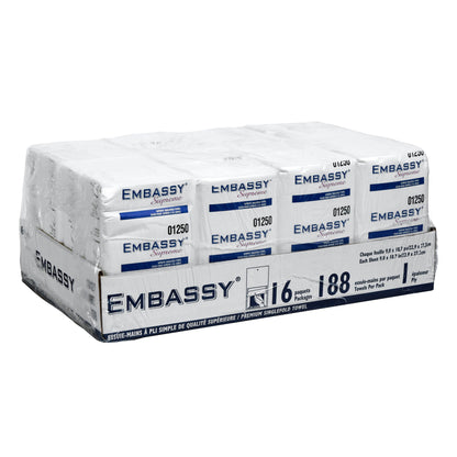 Embassy Single-fold Paper Towels, 16 Packs of 188 - image 2