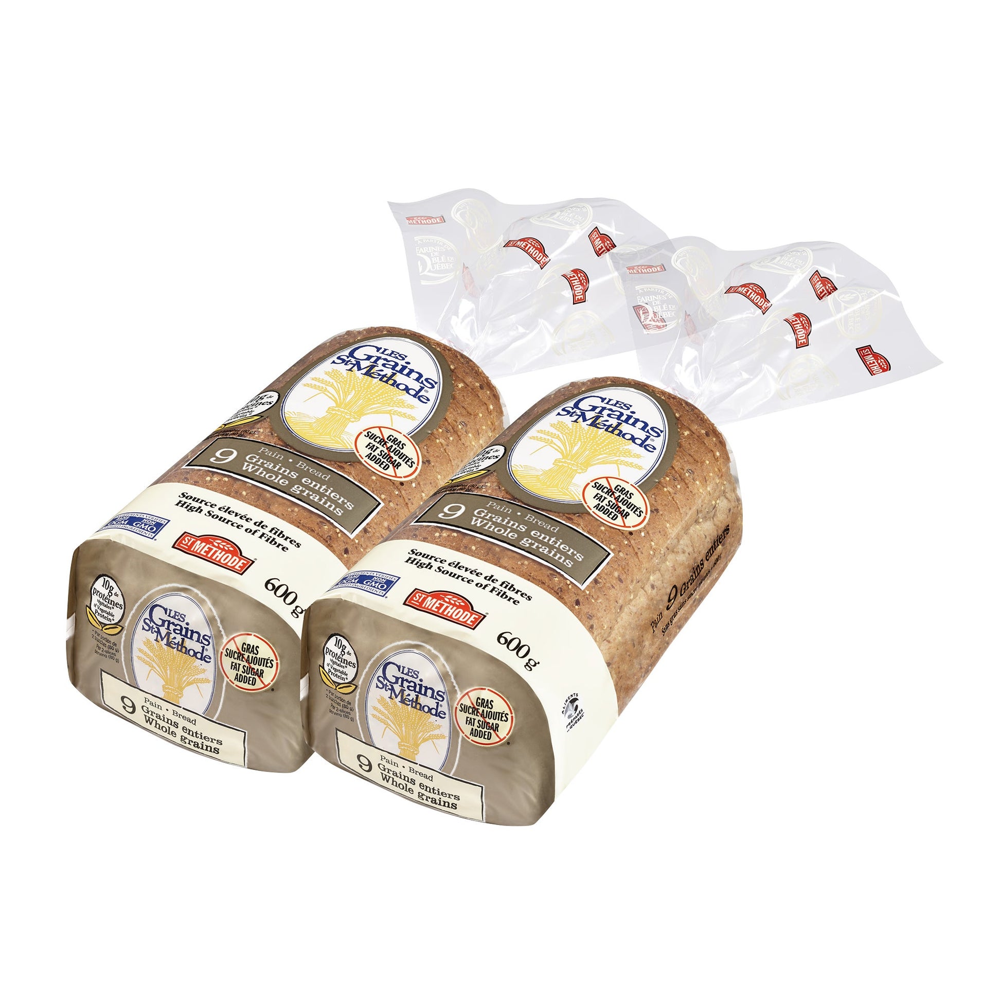 Les Grains St-Méthode 9 Whole Grains Bread, 2 × 600 g - image 1