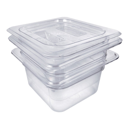 Sagetra 1/6 Size x 10.16 cm (4 in) Deep Polycarbonate Food Pan, 2 pack - image 1
