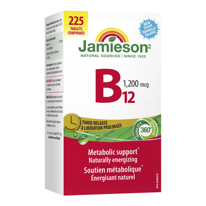 Jamieson Vitamin B12 1200 mcg Timed Release, 225 Tablets - image 2