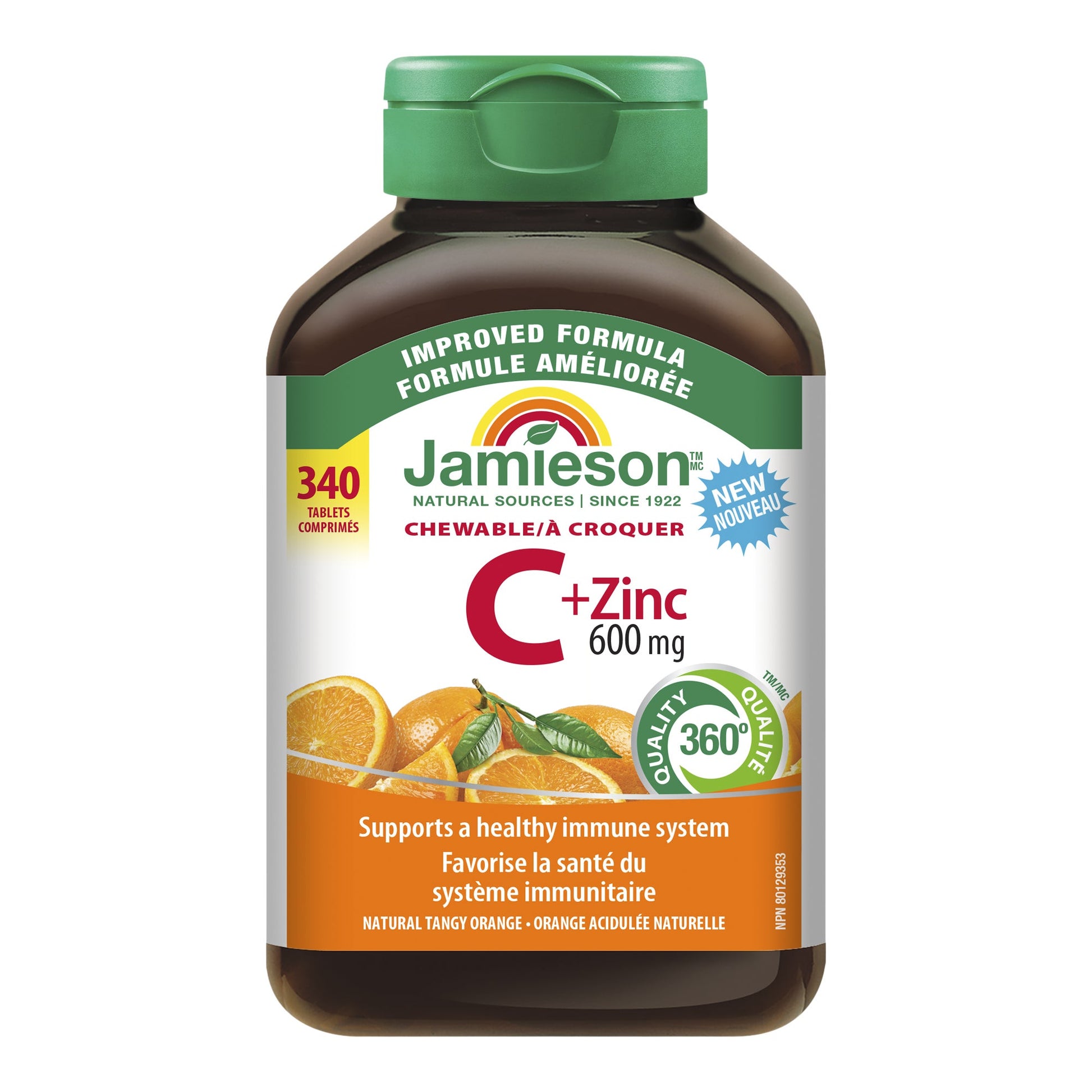 Jamieson Chewable Vitamin C + Zinc, 500 mg - 340 Tablets - image 1