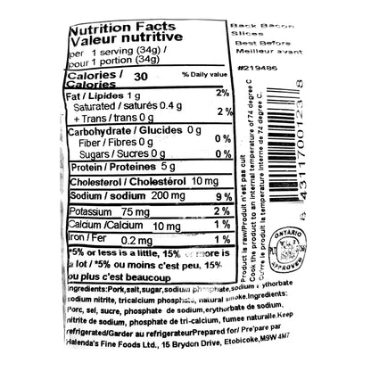 Halenda's sliced back bacon, 2 X 1.25 KG average weight* - image 2