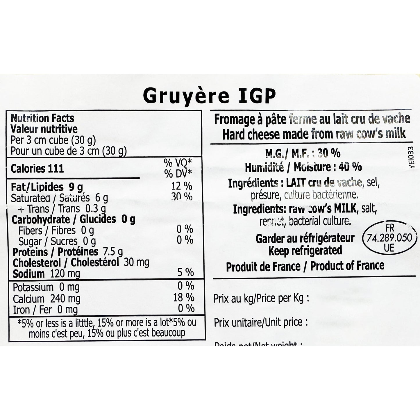 Gruyere de Savoie 1 kg average weight* - image 2