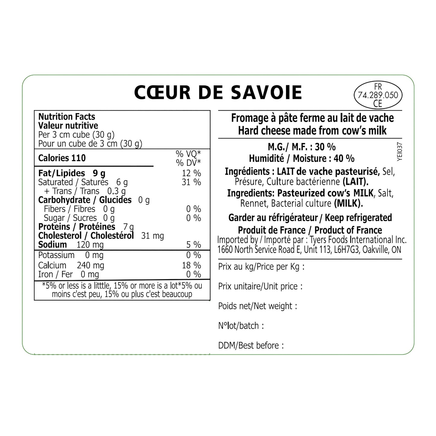 Chabert Coeur de Savoie, 1kg average weight* - image 2