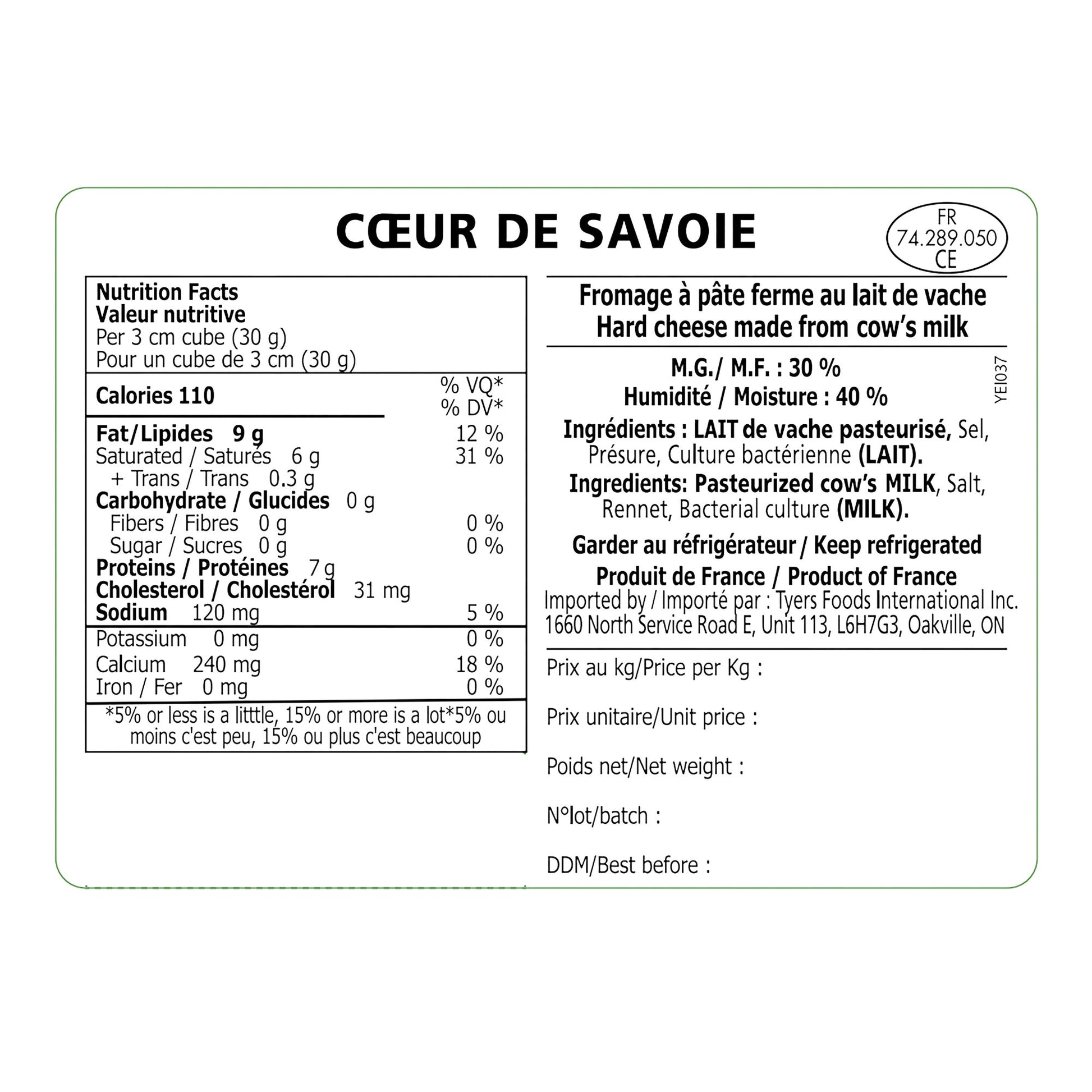 Chabert Coeur de Savoie, 1kg average weight* - image 2