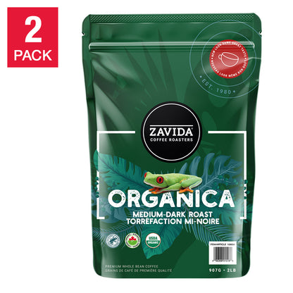 Zavida Organica Whole Bean Organic Coffee, 2 x 907 g - image 1