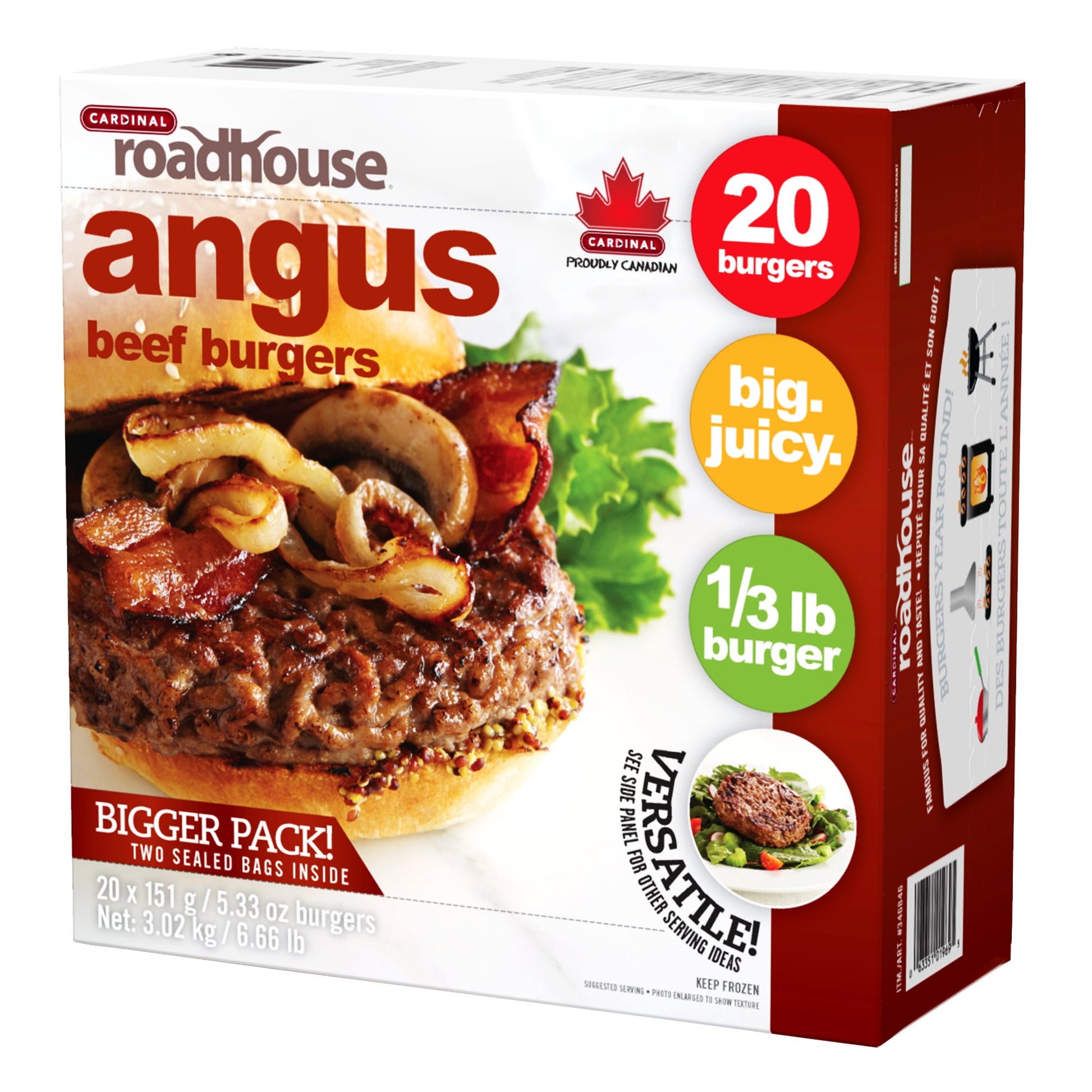 Cardinal Frozen Angus Beef Burgers, 20 × 151 g - image 2