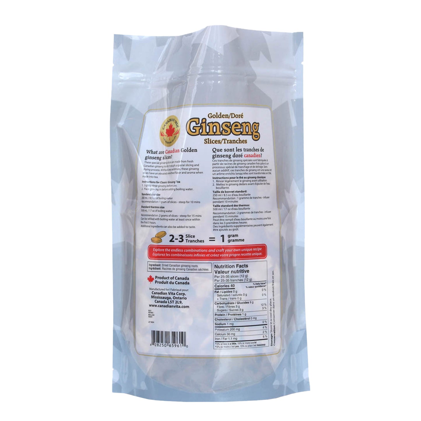 Canadian Vita Golden Ginseng Slices, 2 × 227 g - image 3