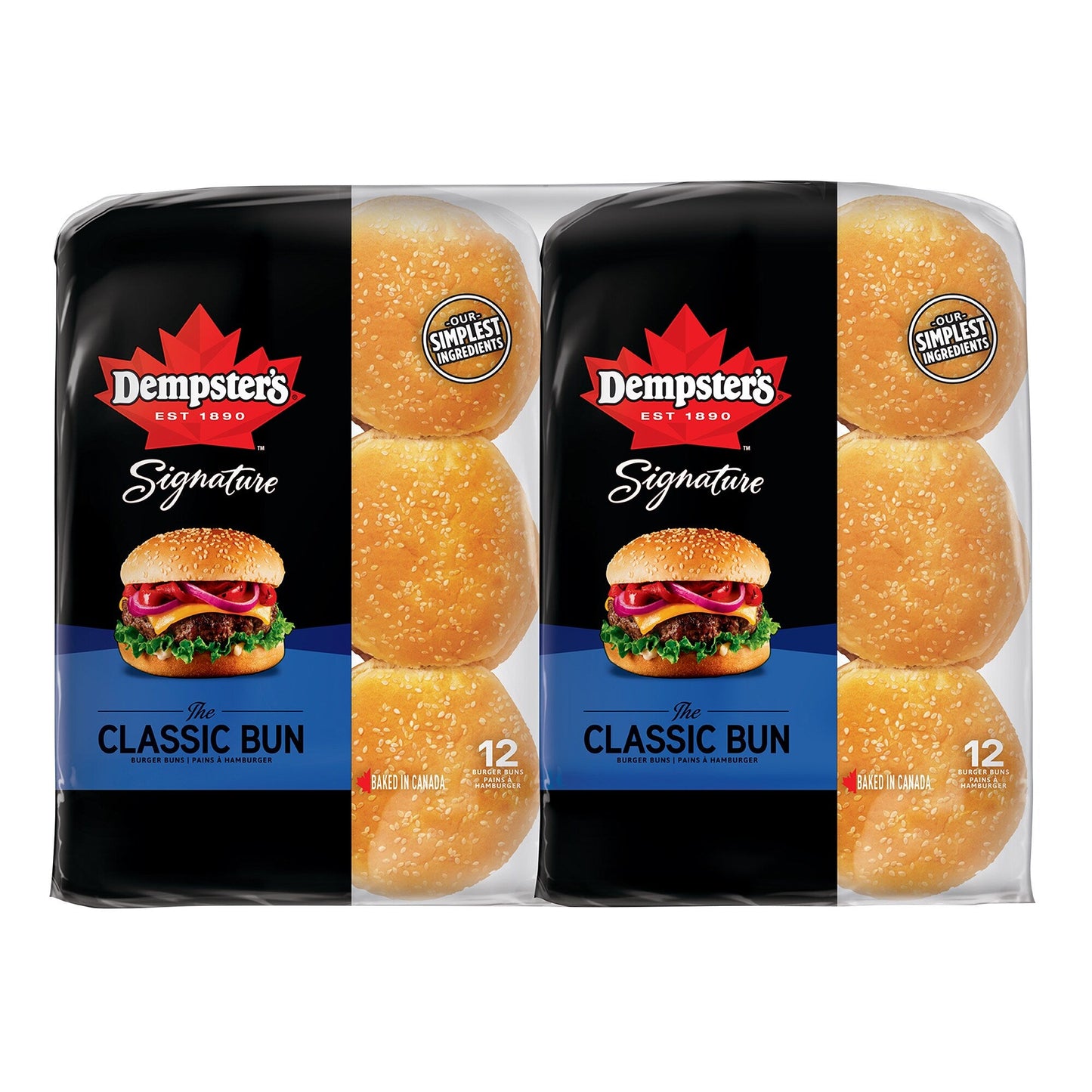 Dempster's Deluxe Hamburger Buns, 2 packs of 12 - image 1