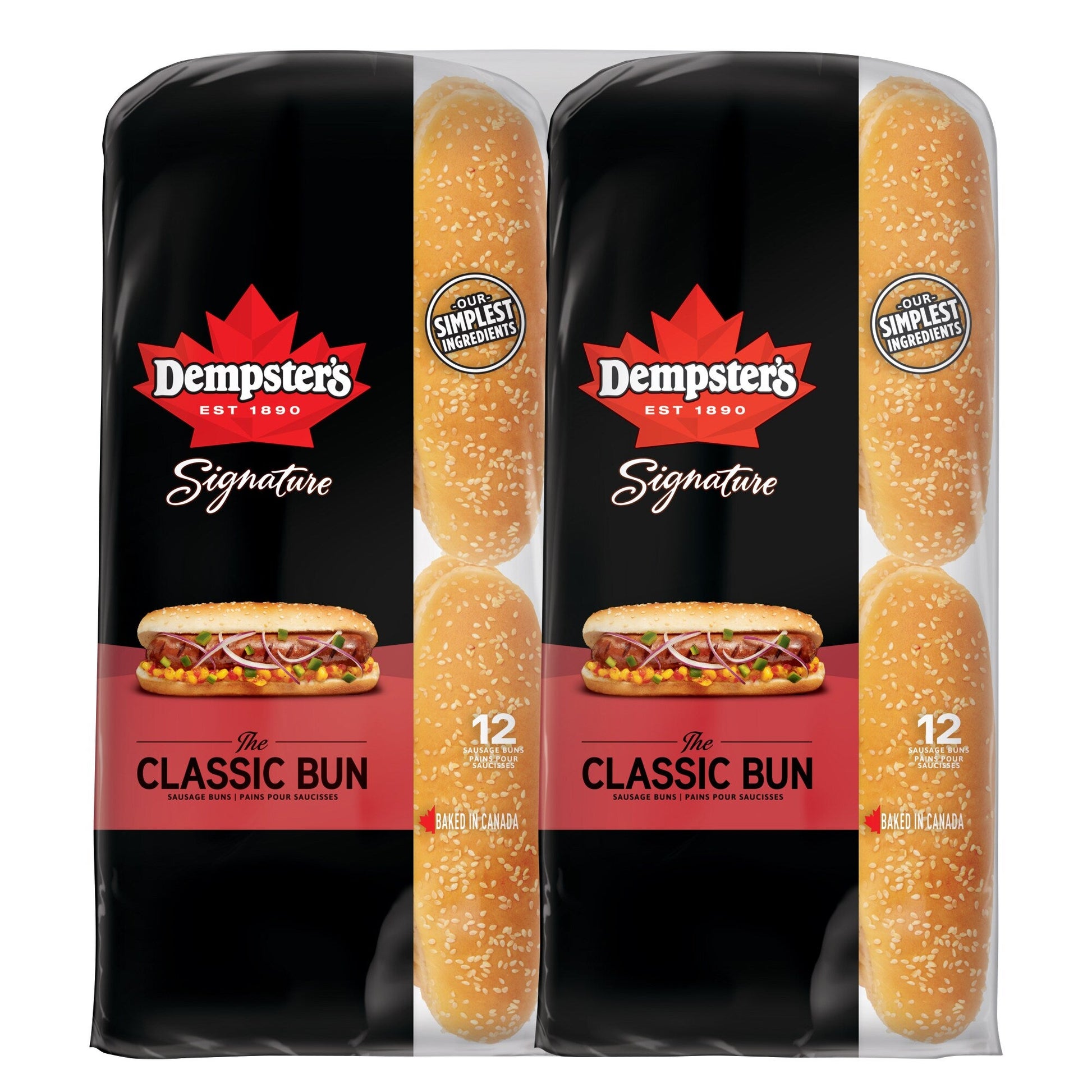 Dempster's White Deluxe Sausage Buns, 2 packs of 12 - image 1
