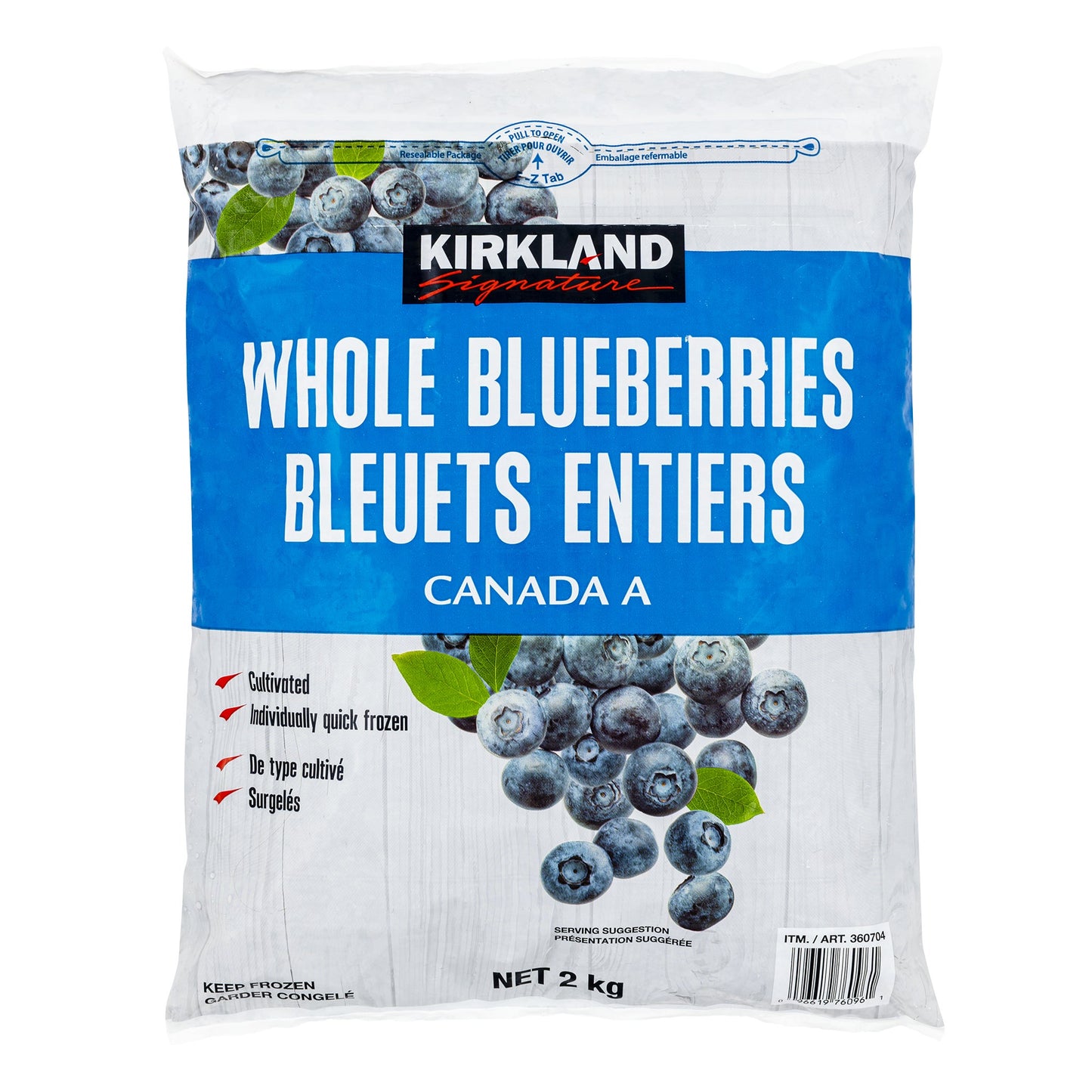 Kirkland Signature Grade A Frozen Whole Blueberries, 2 kg - image 1