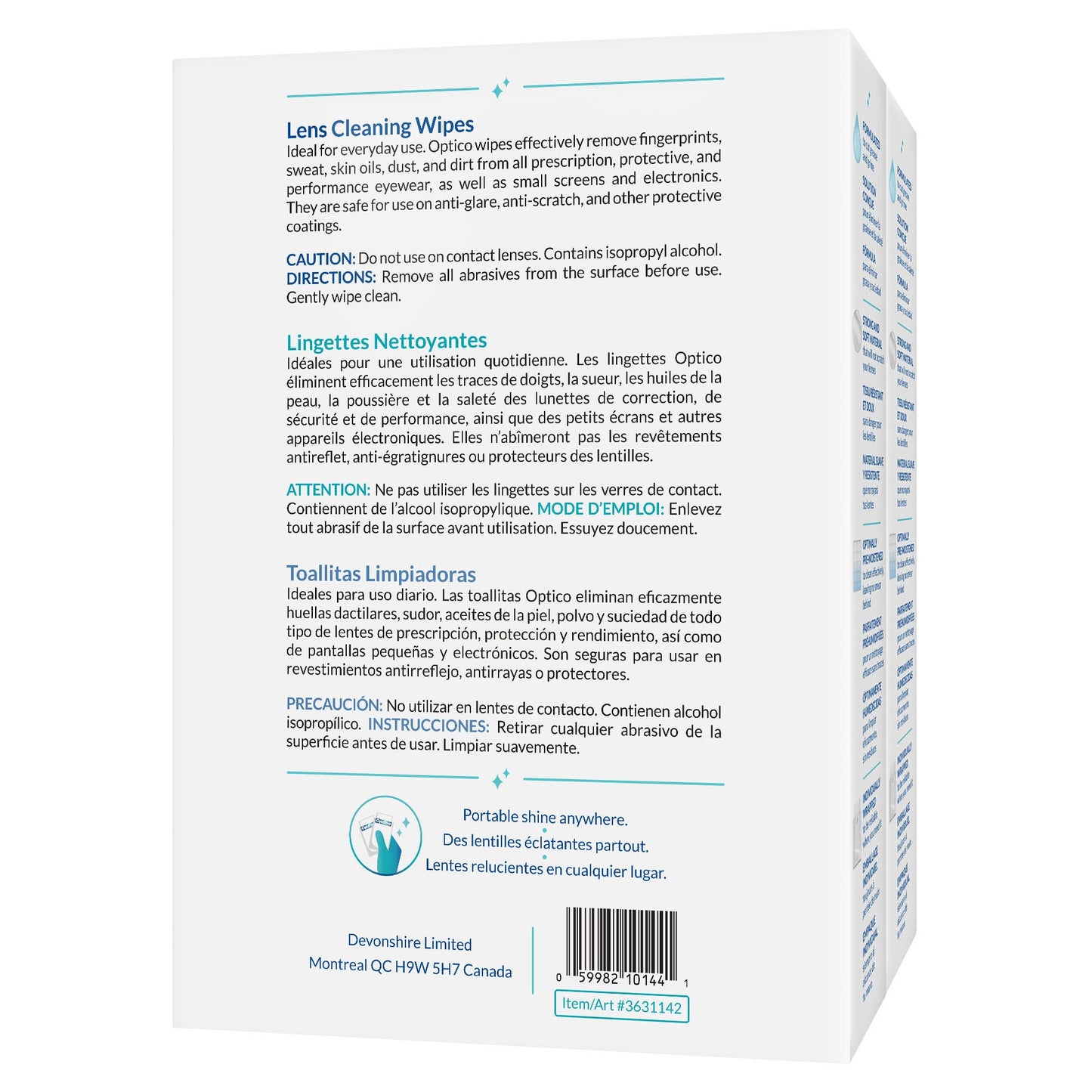 Optico Professional Cleaning Wipes for Optical and Electronic Surfaces 2 × 99 Wipes - image 2
