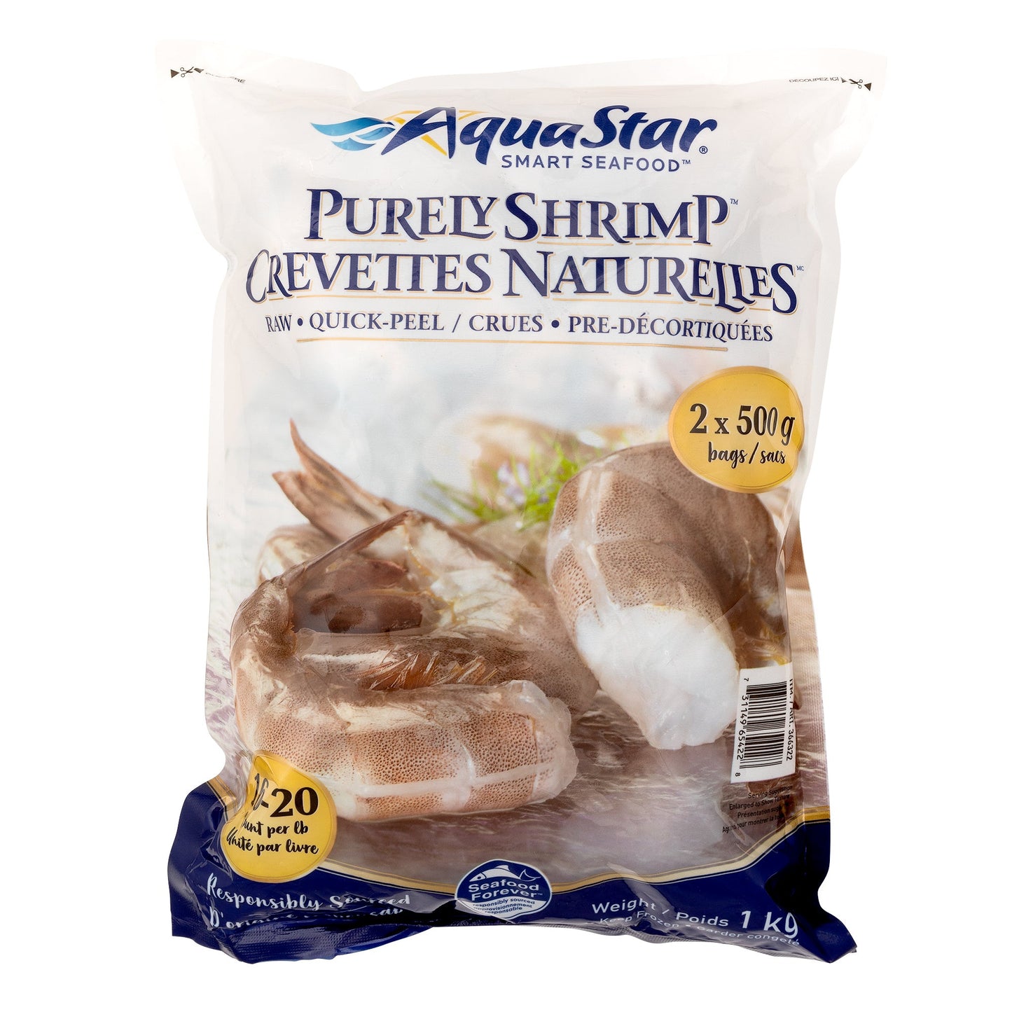 Aqua Star Frozen 16-20 Raw Shrimp, 1 kg - image 1