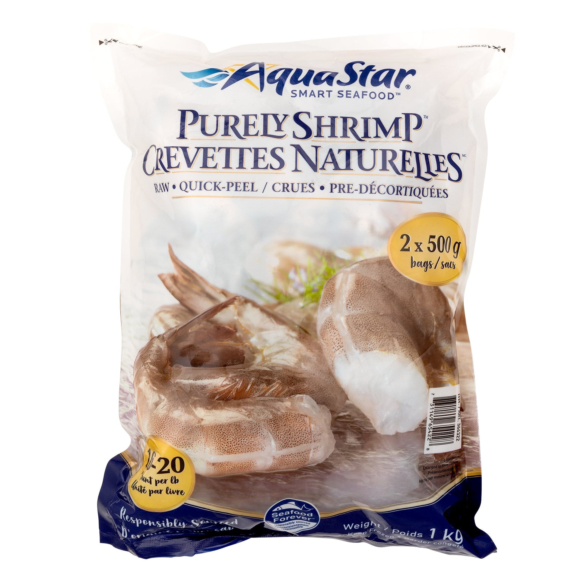 Aqua Star Frozen 16-20 Raw Shrimp, 1 kg - image 1