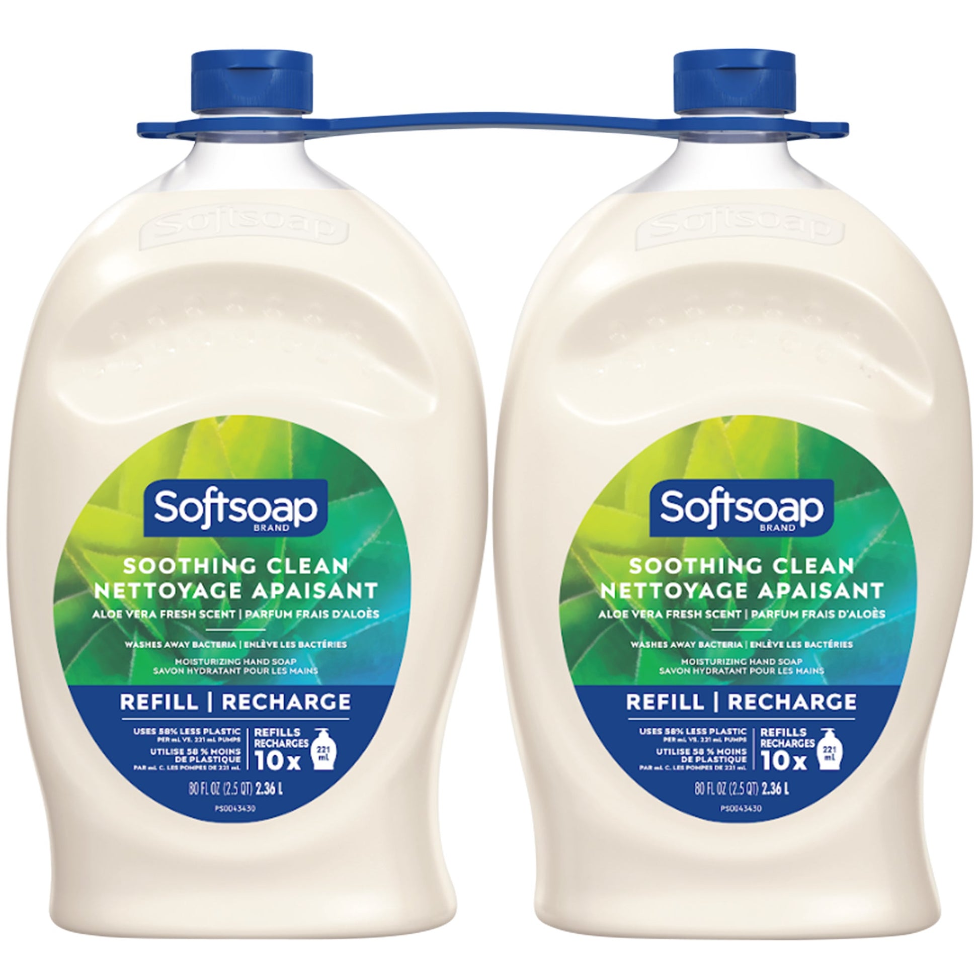 Softsoap Soothing Aloe Vera Moisturizing Hand Soap Refills, 2 × 2.36 L - image 1