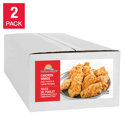 Golden Maple Fully Cooked Lightly Breaded Chicken Wings, 2 × 4 kg - image 1
